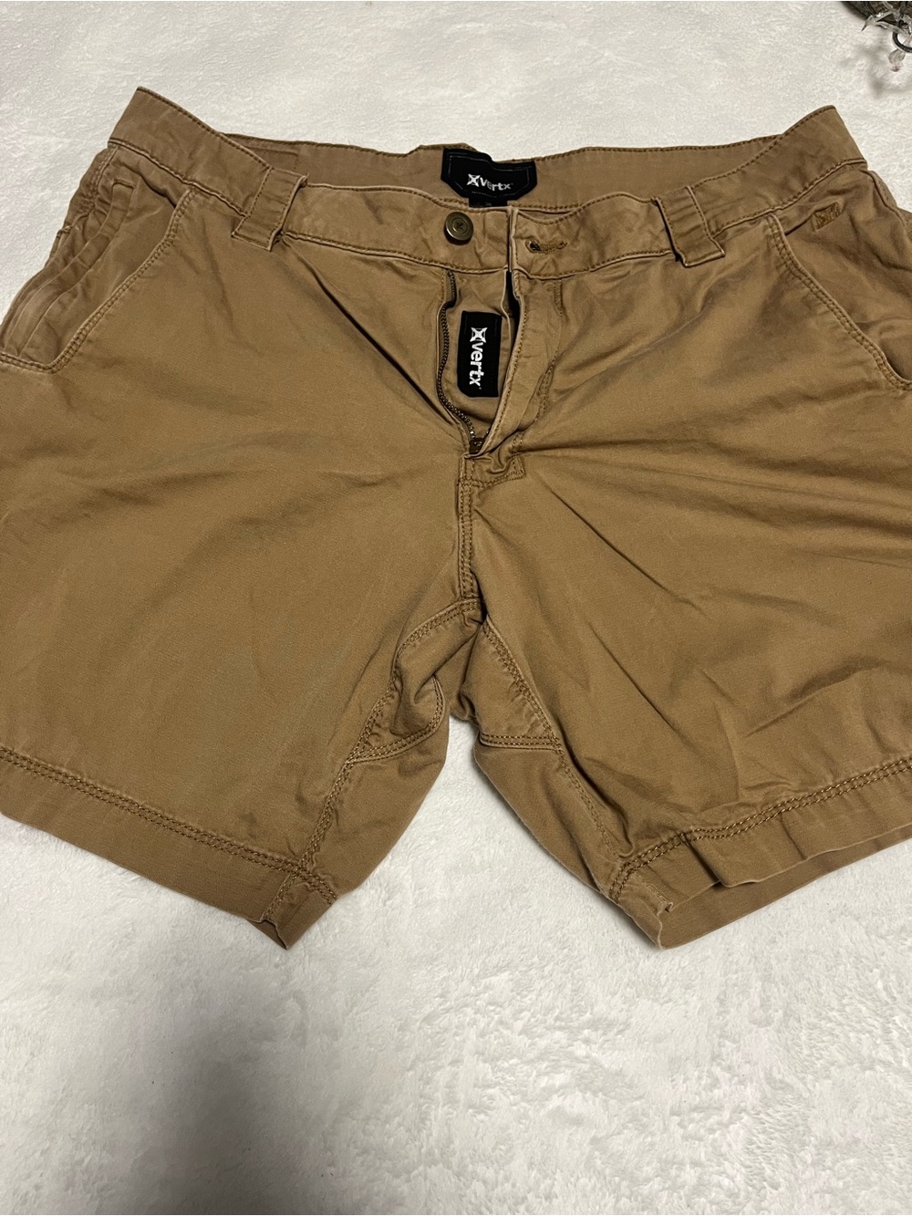 Vertx Men's Tan Flat Front Casual Shorts
